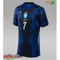 Camiseta Brasil Vinicius Junior #7 Visitante Equipación para mujer Mundial 2026 manga corta